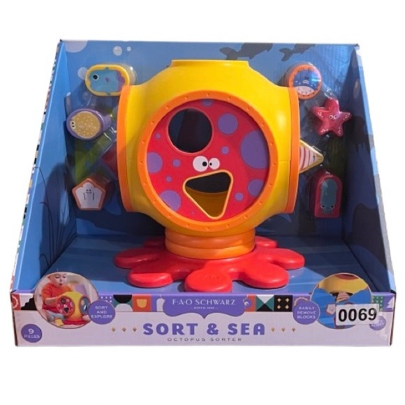 NWT- FAO Schwarz Sort & Sea 9-piece octopus sorting set - Picture 5 of 9